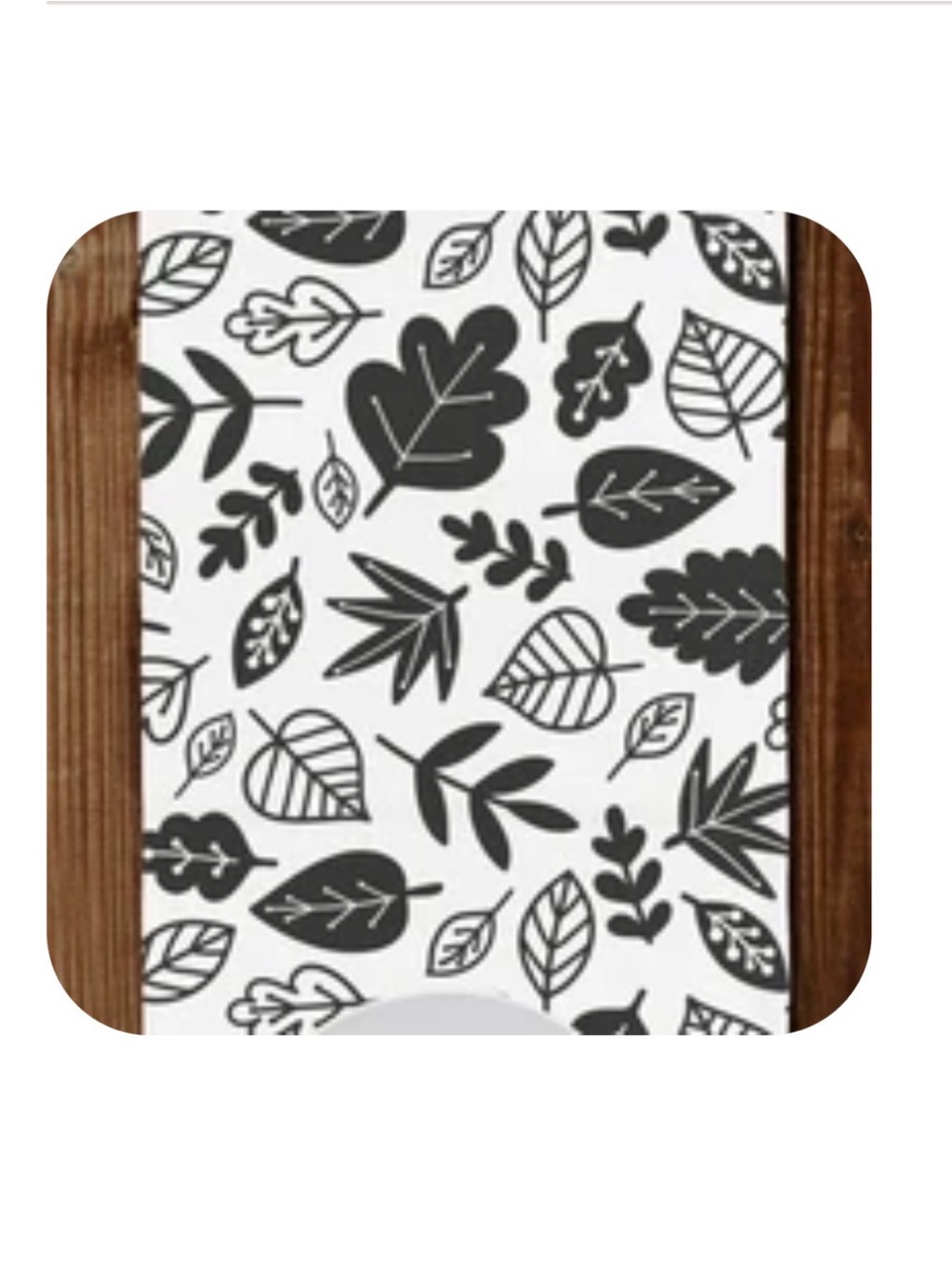 Leaf Pattern Black & White Table Runner